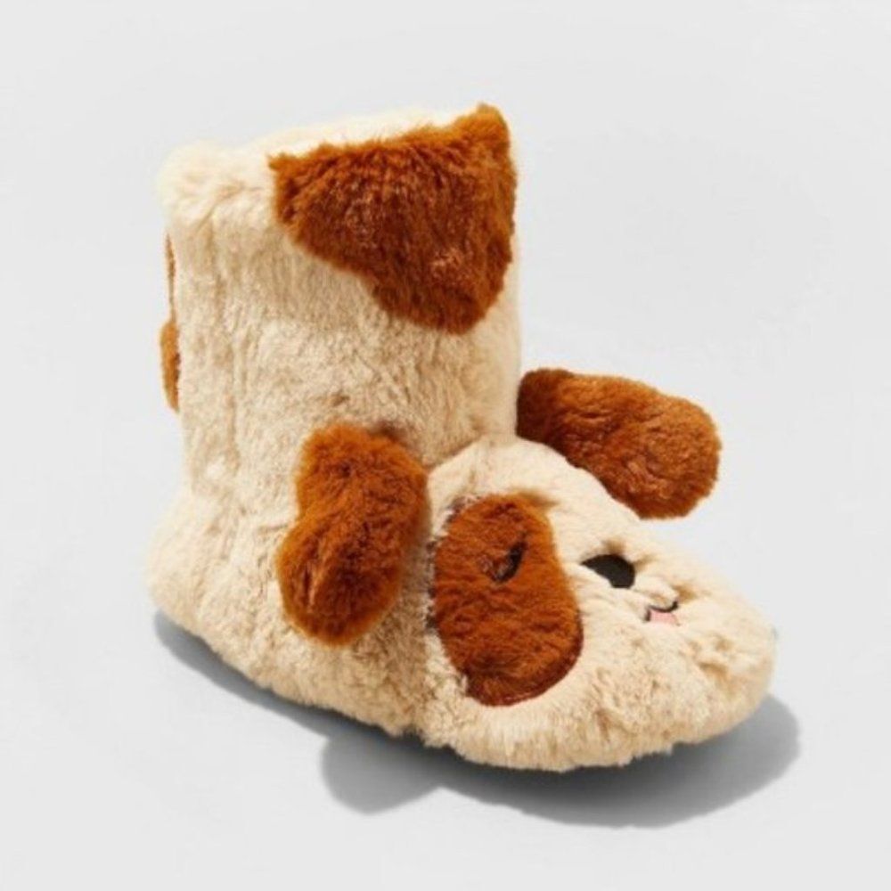 cat & Jack Toddler Boys Marlo Dog Slippers Brown